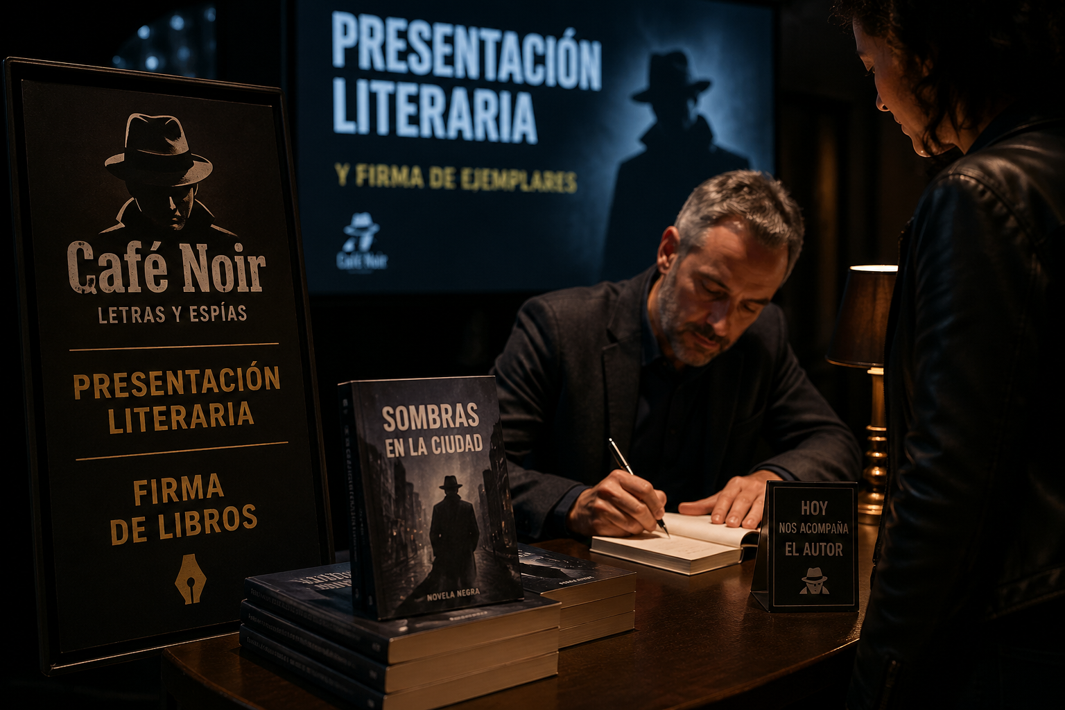Presentación Literaria Noir con libros clásicos